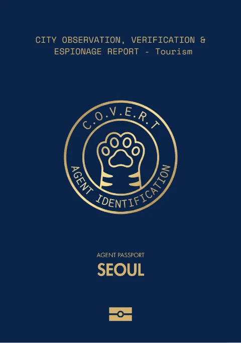 딥네이비 표지에 금박으로 찍은 여권형 미션북